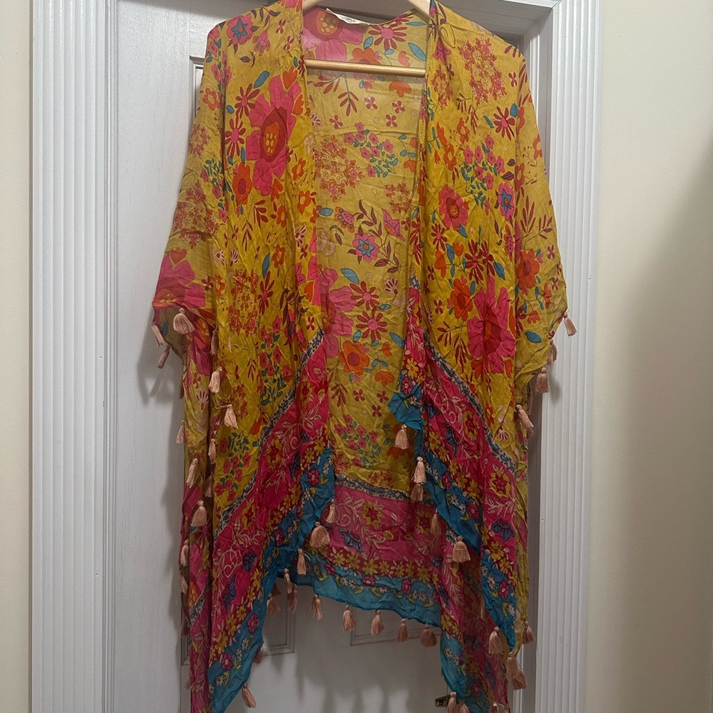 Natural Life Colorful Floral Kimono